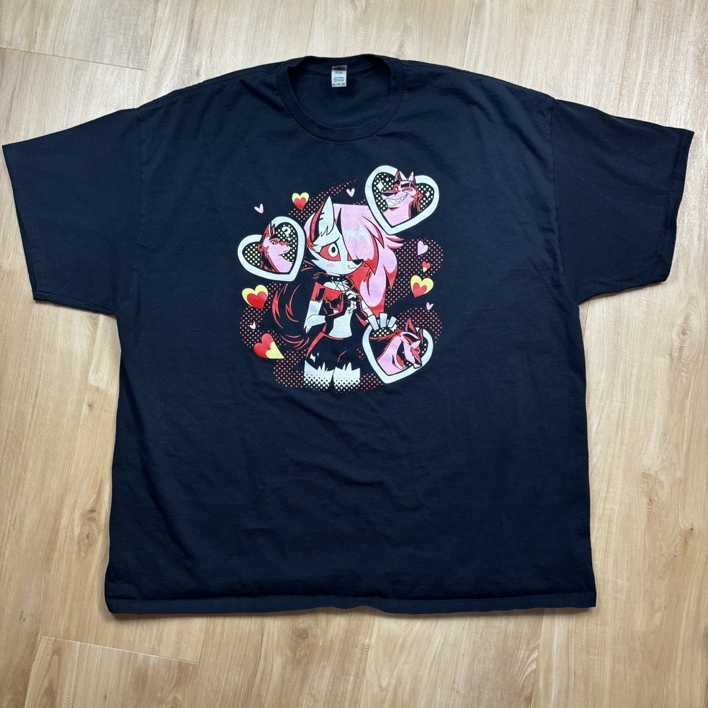 Helluva Boss Loona Tshirt 2XL Gildan Tag Hearts RARE Valentine